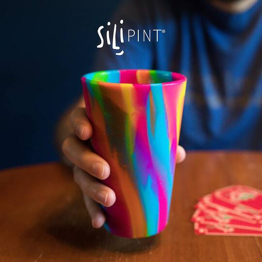 Silipint® 16oz. Hippie Hops & Arctic Sky Silicone Pint Glasses, 2ct.